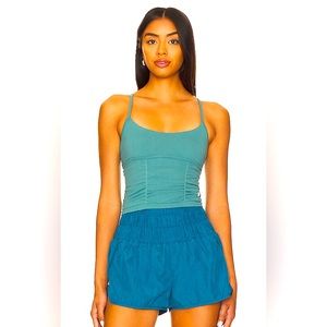 010. Free People Movement On The Rise Rouche Cami Misty Blue NWT